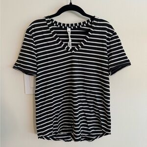 Lululemon striped v-neck tee
